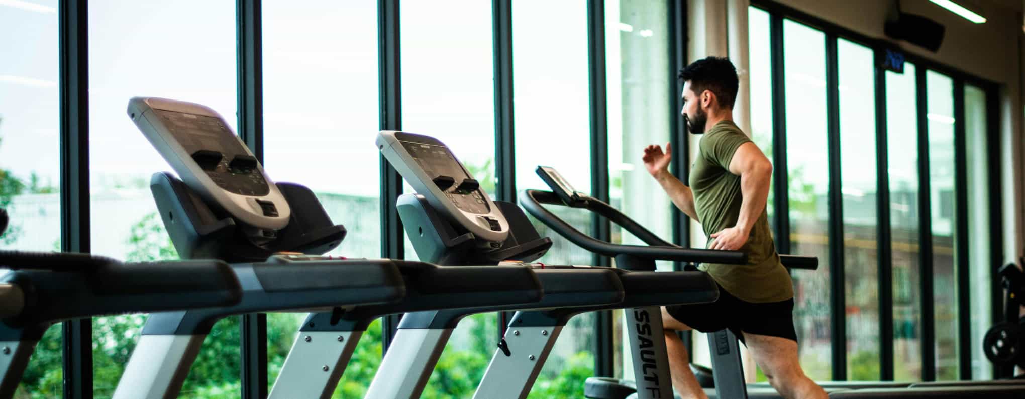 A man using a running machine